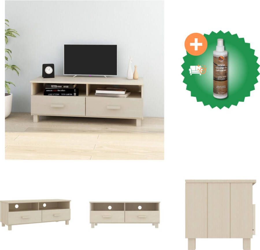 VidaXL Tv-meubel HAMAR 106x40x40 cm massief grenenhout honingbruin Kast Inclusief Houtreiniger en verfrisser