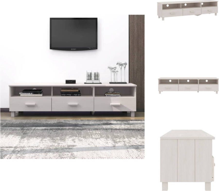 VidaXL Tv-meubel Tv-meubelen Tv Meubel Tv Kast Tv-meubel HAMAR 158x40x40 cm massief grenenhout wit