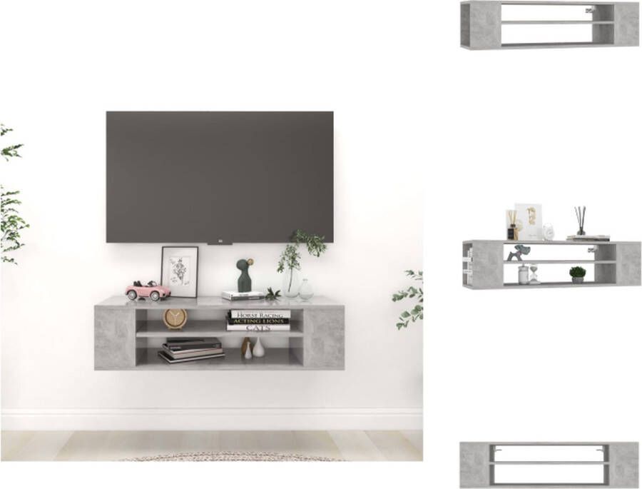 VidaXL Hangend TV-meubel betongrijs 100 x 30 x 26.5 cm duurzaam en elegant Kast