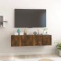 VidaXL Hangend Tv-meubel Gerookt Eiken 60 x 30 x 30 cm 2 stuks Kast - Thumbnail 1