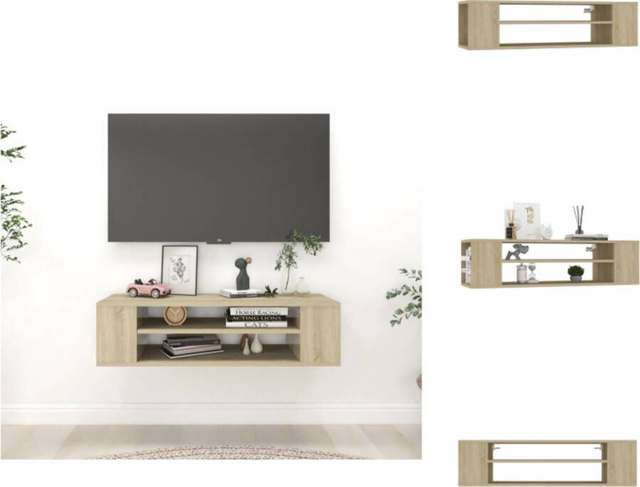 VidaXL Tv-kast Tv-kasten Televisiekast Televisiekasten Tv-hangmeubel 100x30x26 5 cm bewerkt hout sonoma eikenkleurig