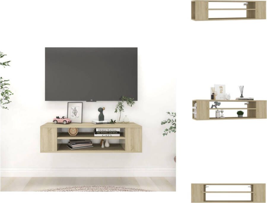 vidaXL Hangend TV-meubel Sonoma eiken 100 x 30 x 26.5 cm Kast