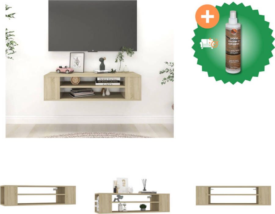 VidaXL Tv-hangmeubel 100x30x26-5 cm spaanplaat sonoma eikenkleurig Kast Inclusief Houtreiniger en verfrisser