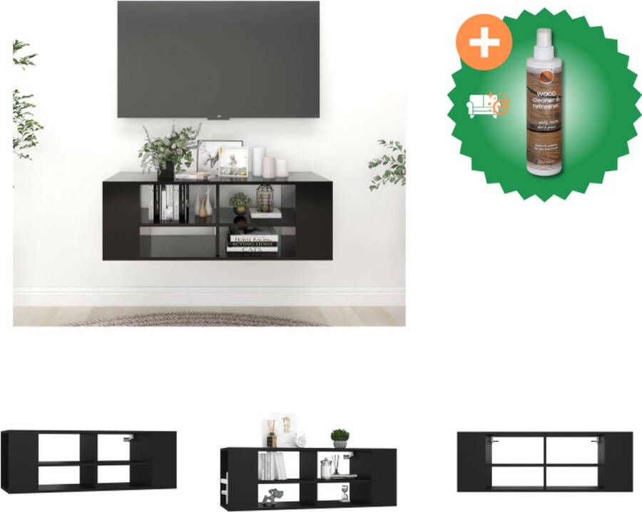 VidaXL Hangend Tv-meubel Zwart 102 x 35 x 35 cm (B x D x H) Kast Inclusief Houtreiniger en verfrisser