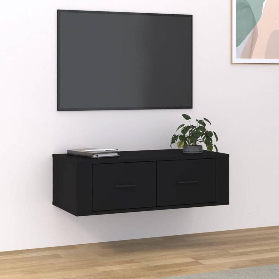 VidaXL Hangend TV-meubel Zwart 80 x 36 x 25 cm Duurzaam materiaal Kast