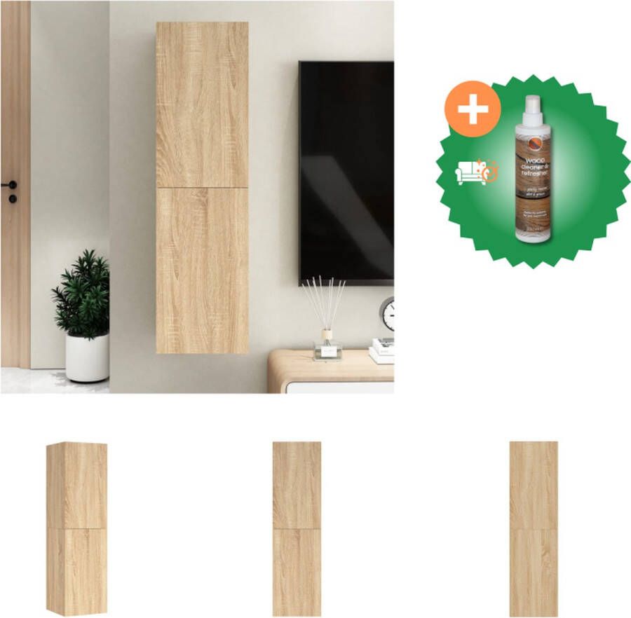 VidaXL Hangende televisiekast Trendy en praktisch Wandmeubel Afmetingen- 30.5 x 30 x 110 cm Materiaal- Spaanplaat Kleur- Sonoma eiken Kast Inclusief Houtreiniger en verfrisser