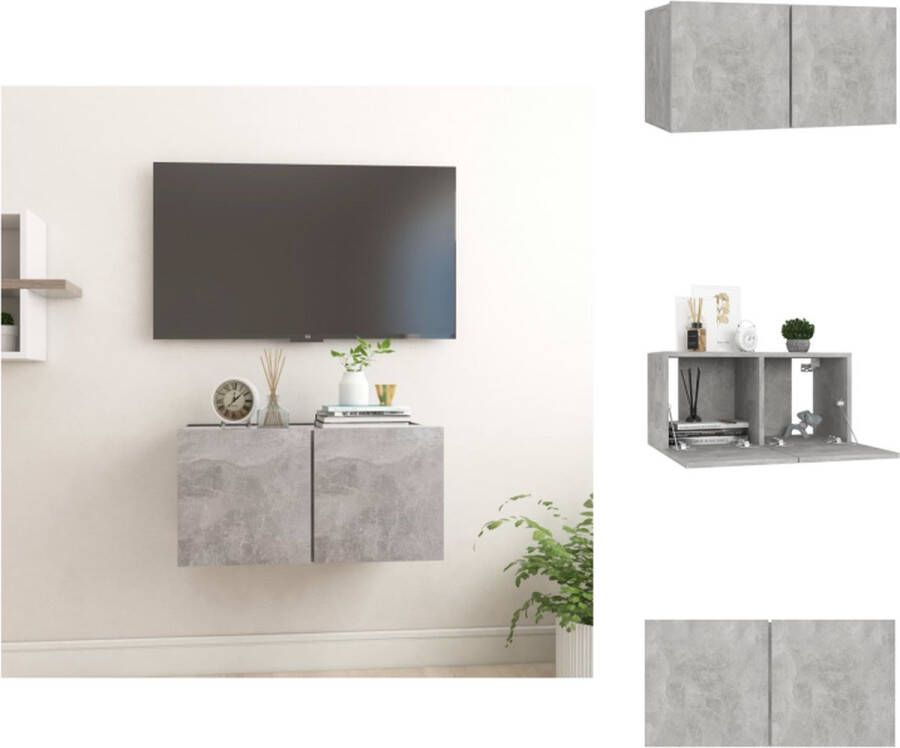 VidaXL Tv-meubel Tv-meubels Tv-kast Tv-kasten Tv-hangmeubel 60x30x30 cm betongrijs