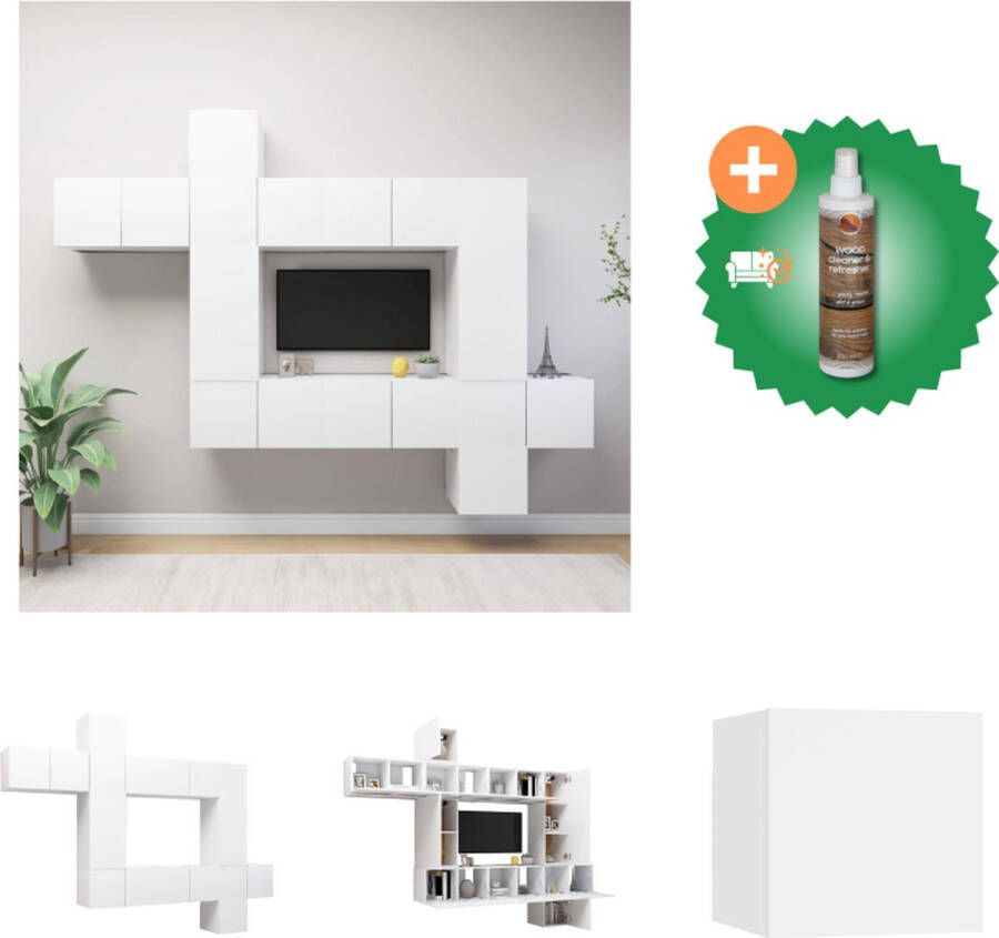 VidaXL Hangende TV-kasten Televisiemeubelset 30.5 x 30 x 30 cm 60 x 30 x 30 cm 30.5 x 30 x 60 cm 30.5 x 30 x 90 cm wit spaanplaat Kast Inclusief Houtreiniger en verfrisser - Foto 2