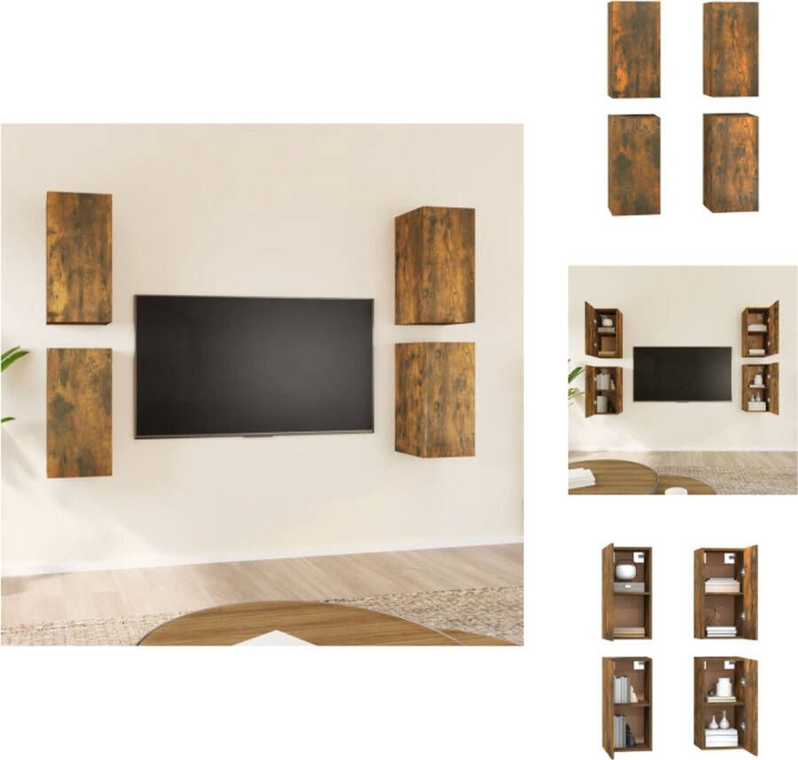 VidaXL Hangende TV-meubelen Moderne Stijl 30.5 x 30 x 60 cm Gerookt eiken Kast - Foto 1