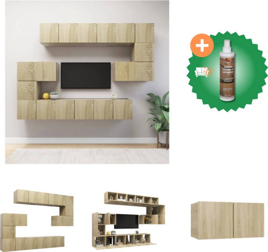 VidaXL Televisiemeubel Sonoma Eiken 60x30x30 cm 30.5x30x90 cm Met meerdere vakken Kast Inclusief Houtreiniger en verfrisser - Foto 2