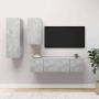 VidaXL Hangende TV-meubelset Spaanplaat Betongrijs 30.5x30x90cm 30.5x30x60cm 60x30x30cm Kast - Thumbnail 2