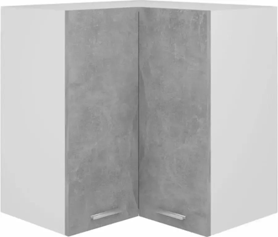 VidaXL Hanghoekkast Lyon 57x57x60 cm bewerkt hout betongrijs - Foto 4