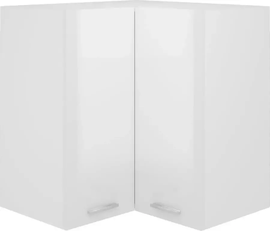 VidaXL -Hanghoekkast-57x57x60-cm-spaanplaat-hoogglans-wit