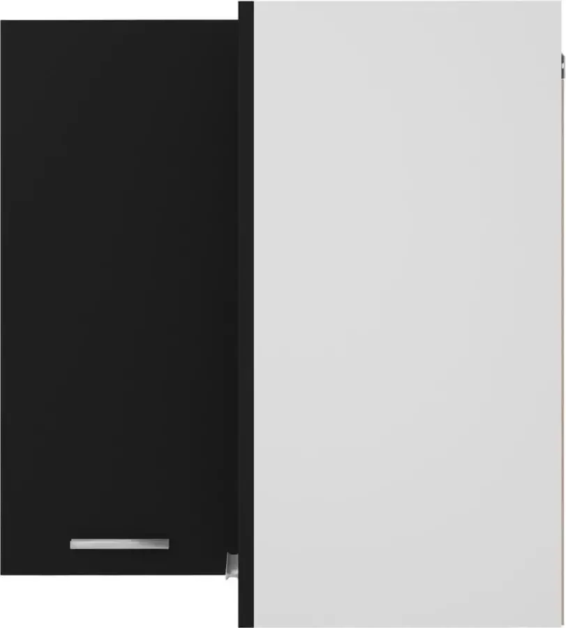 VidaXL Hanghoekkast Lyon 57x57x60 cm bewerkt hout zwart - Foto 3