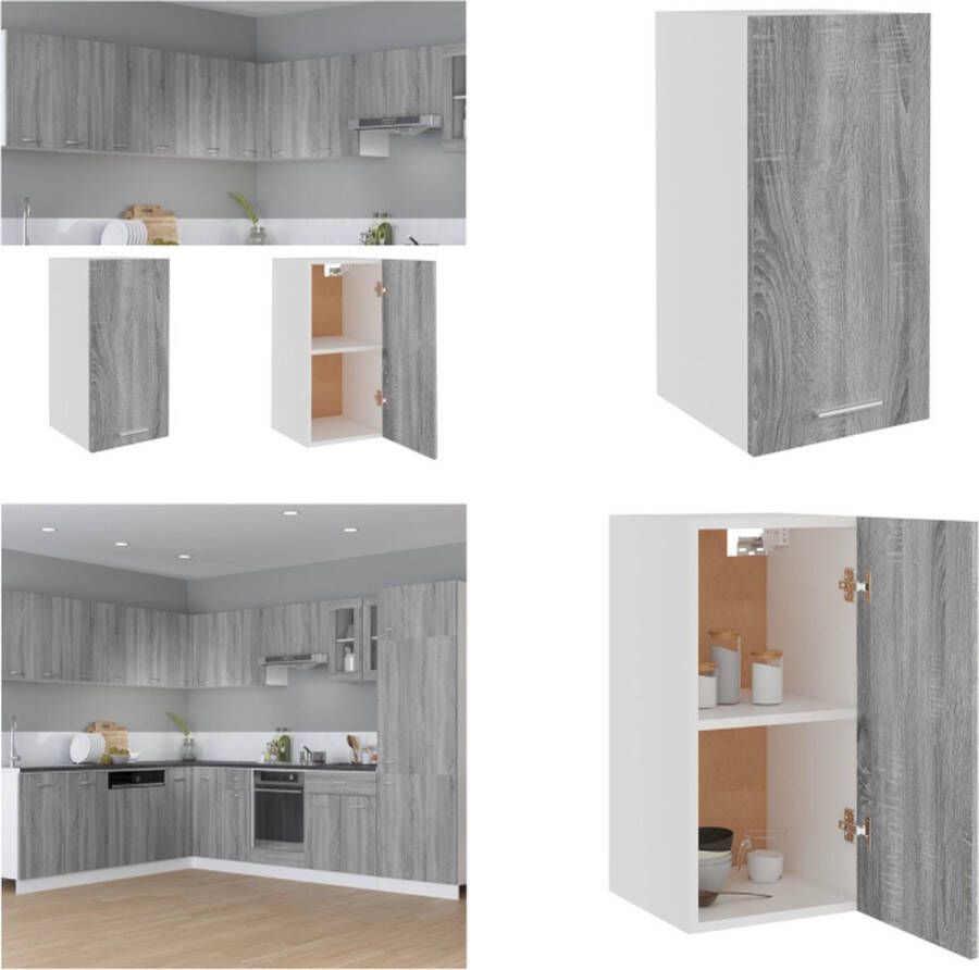 VidaXL Hangkast 29-5x31x60 cm bewerkt hout grijs sonoma eikenkleurig Hangkast Hangkasten Hangende Kast Keukenkast