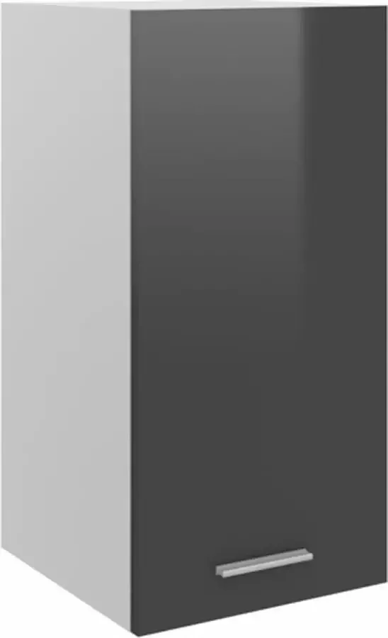 VIDAXL Hangkast 29 5x31x60 cm bewerkt hout hoogglans grijs - Foto 1