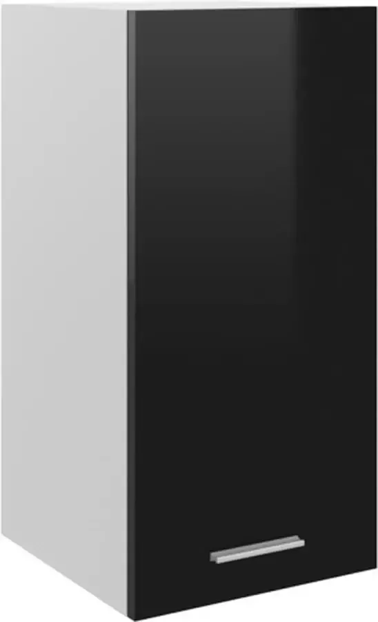 VidaXL -Hangkast-29 5x31x60-cm-bewerkt-hout-hoogglans-zwart - Foto 3