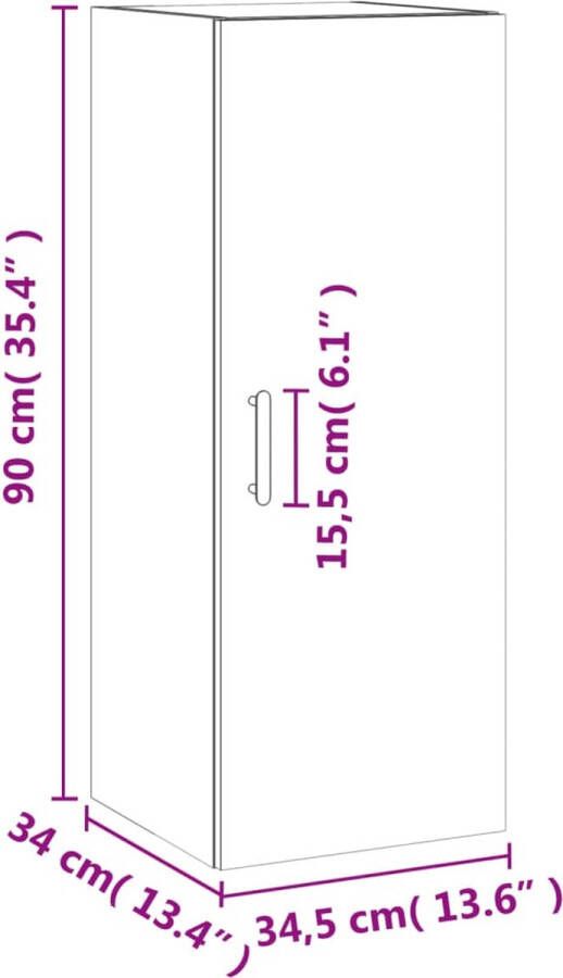 VidaXL -Hangkast-34 5x34x90-cm-bruineikenkleurig - Foto 3