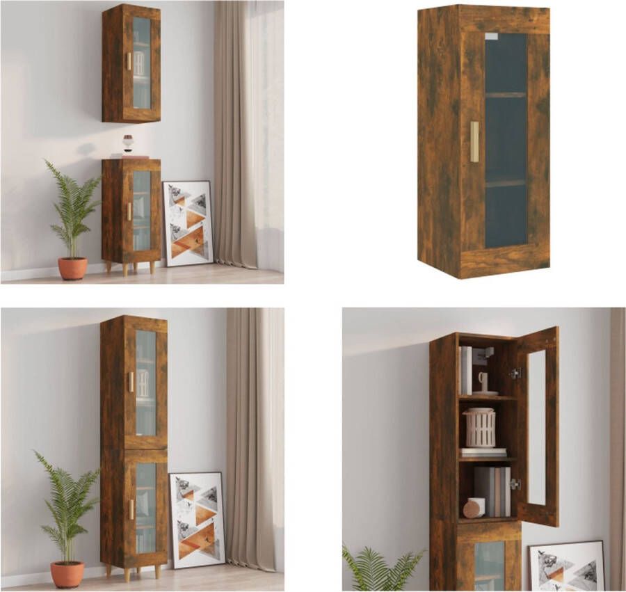 VidaXL Wandkast 34 5x34x90 cm gerookt eikenkleurig Hangkast Hangkasten Hangende Kast Kastje