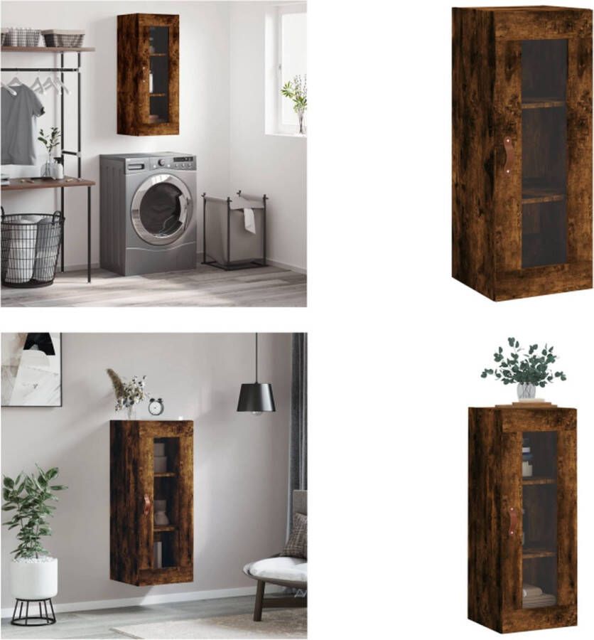 VidaXL Hangkast 34 5x34x90 cm gerookt eikenkleurig Wandkast Wandkasten Hangkast Hangende Kast