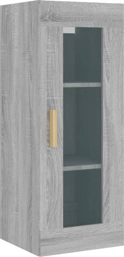 VidaXL Wandkast 34 5x34x90 cm Grijs Sonoma Eiken Hangkast Wandkast Opbergkast Houten Kast Grijze Kast - Foto 2