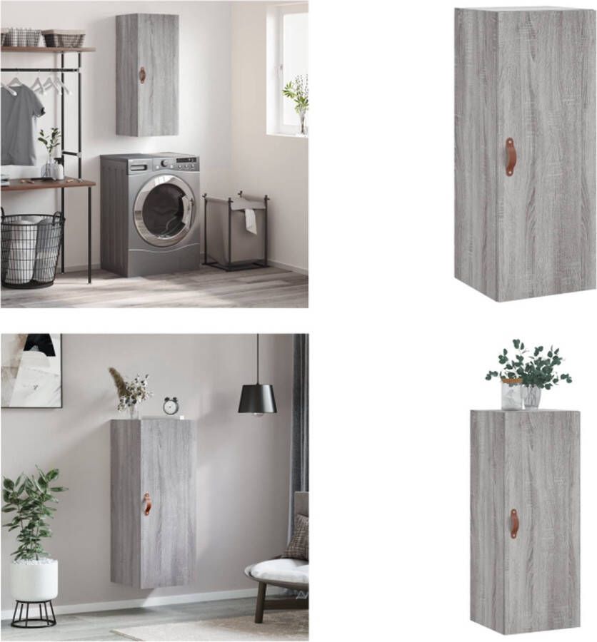 VidaXL Hangkast 34-5x34x90 cm grijs sonoma eikenkleurig Wandkast Wandkasten Hangkast Hangende Kast - Foto 3