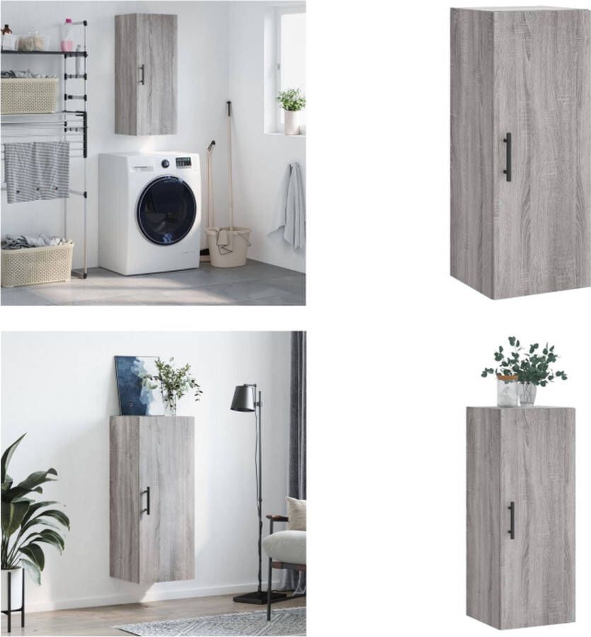 VidaXL Hangkast 34-5x34x90 cm grijs sonoma eikenkleurig Wandkast Wandkasten Hangkast Hangende Kast
