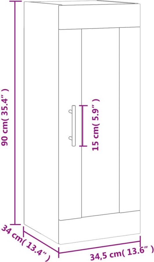 VidaXL -Hangkast-34 5x34x90-cm-sonoma-eikenkleurig - Foto 3