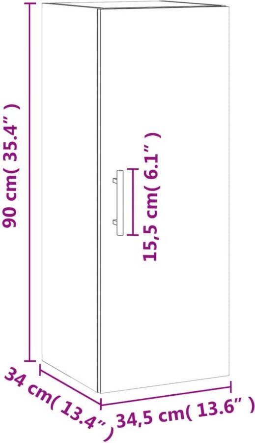 VidaXL -Hangkast-34 5x34x90-cm-sonoma-eikenkleurig - Foto 3