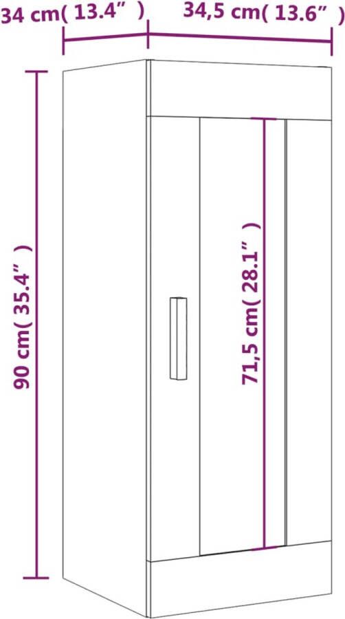 VidaXL -Wandkast-34 5x34x90-cm-wit - Foto 5