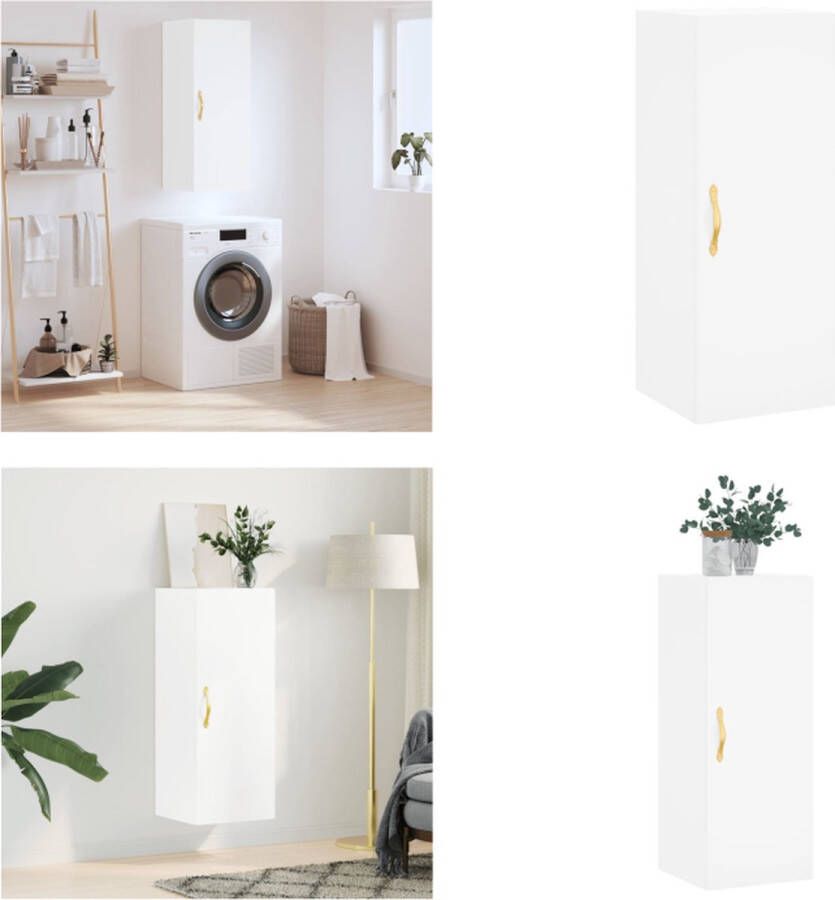 VidaXL Hangkast 34-5x34x90 cm wit Wandkast Wandkasten Hangkast Hangende Kast - Foto 5