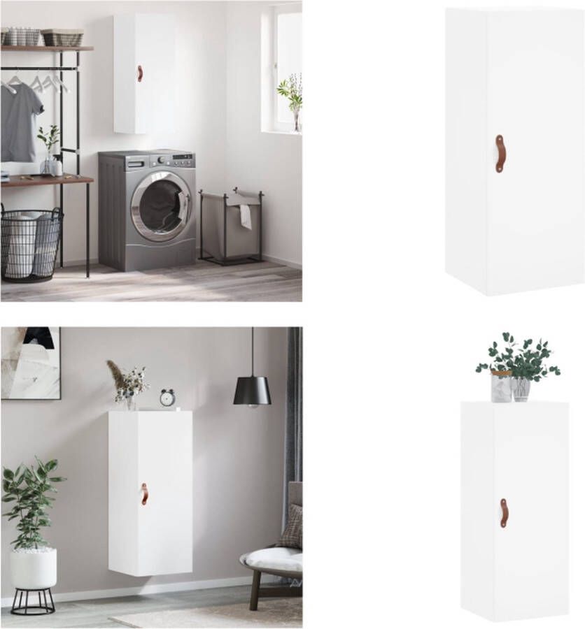 VidaXL Hangkast 34-5x34x90 cm wit Wandkast Wandkasten Hangkast Hangende Kast
