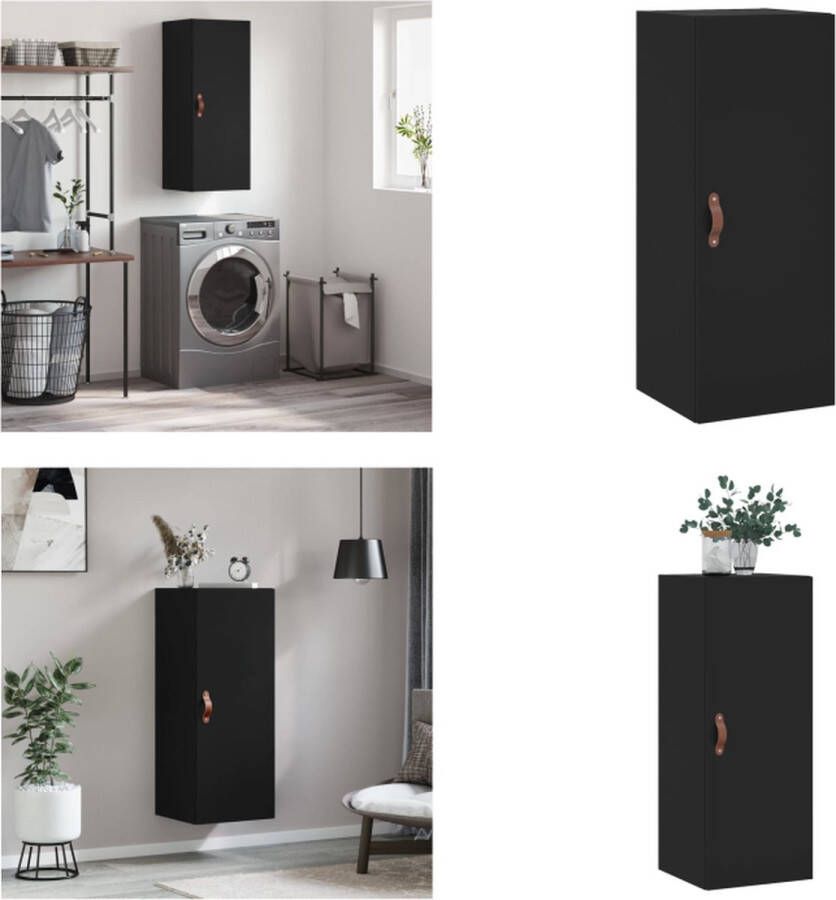 VidaXL Hangkast 34-5x34x90 cm zwart Wandkast Wandkasten Hangkast Hangende Kast