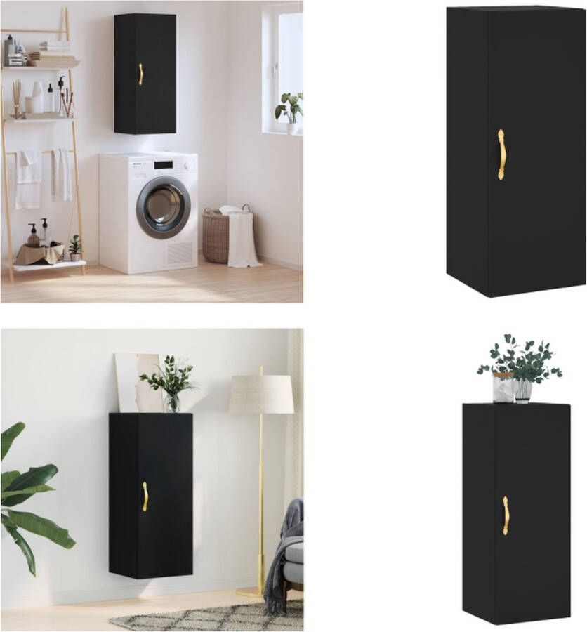 VidaXL Hangkast 34-5x34x90 cm zwart Wandkast Wandkasten Hangkast Hangende Kast