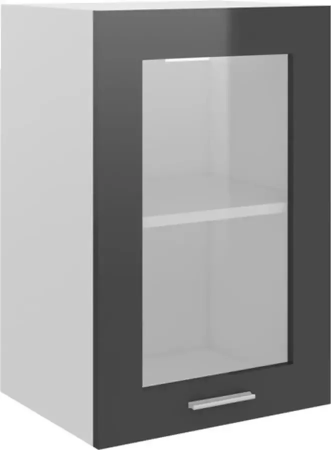 VidaXL Hangkast 40x31x60 cm spaanplaat hoogglans grijs - Foto 2