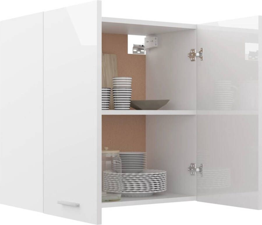 VidaXL Hangkast Lyon 60x31x60 cm bewerkt hout hoogglans wit - Foto 2