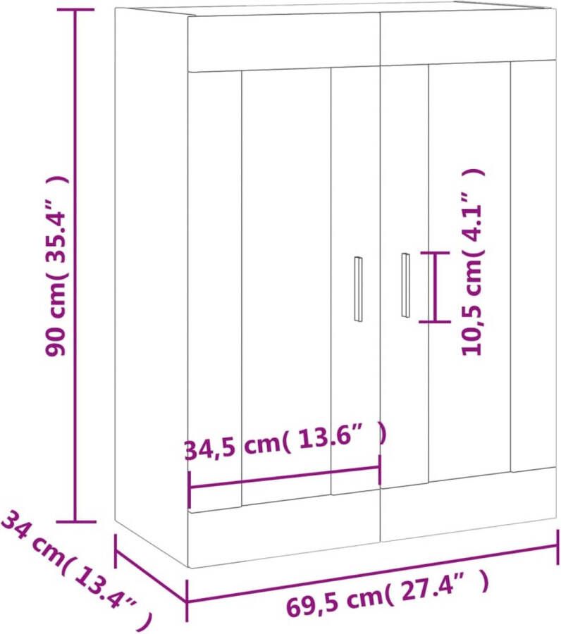 VidaXL -Hangkast-69 5x34x90-cm-betongrijs - Foto 5