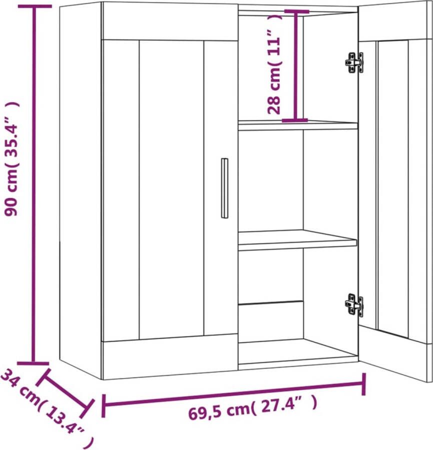 VidaXL -Hangkast-69 5x34x90-cm-betongrijs - Foto 4