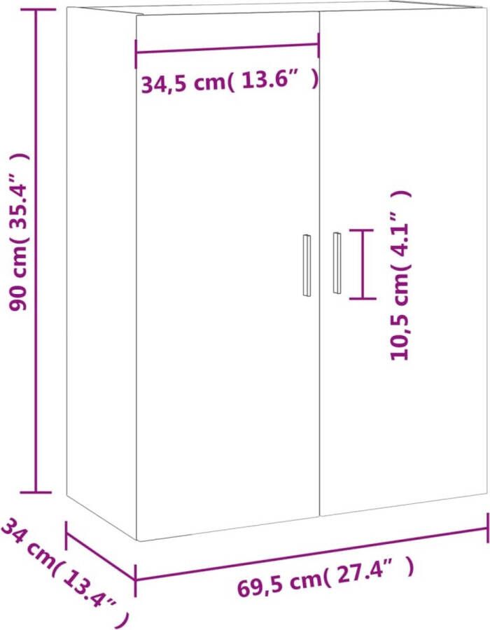 VidaXL -Hangkast-69 5x34x90-cm-sonoma-eikenkleurig - Foto 4