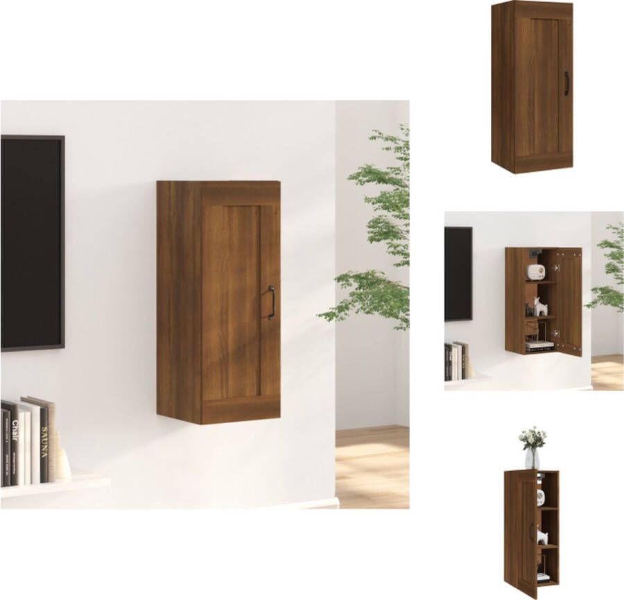 VidaXL Hangkast Hangkasten Hangende Kast Kastje Hangkast 35x34x90 cm bewerkt hout bruineikenkleurig - Foto 2