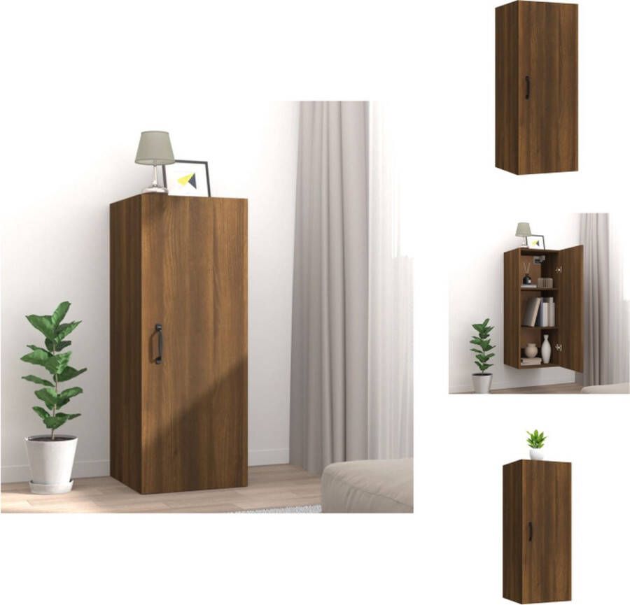 VidaXL Hangkast Hangkasten Hangende Kast Kastje Wandkast 34-5x34x90 cm bewerkt hout bruineikenkleurig