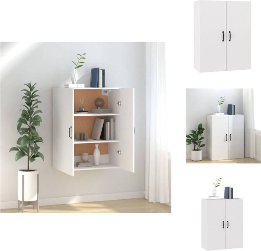 VidaXL Hangkast Hangkasten Hangende Kast Kastje Hangkast 69 5x34x90 cm bewerkt hout wit