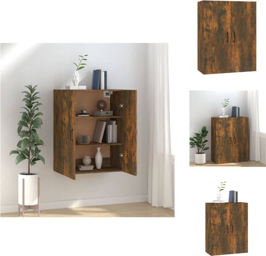 VidaXL Hangkast Hangkasten Hangende Kast Kastje Hangkast 69 5x34x90 cm bewerkt hout gerookt eikenkleurig