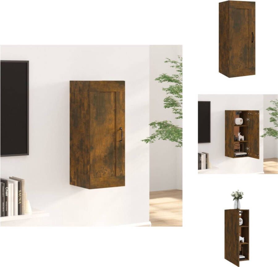 VidaXL Hangkast Hangkasten Hangende Kast Kastje Wandkast 35x34x90 cm bewerkt hout gerookt eikenkleurig - Foto 2