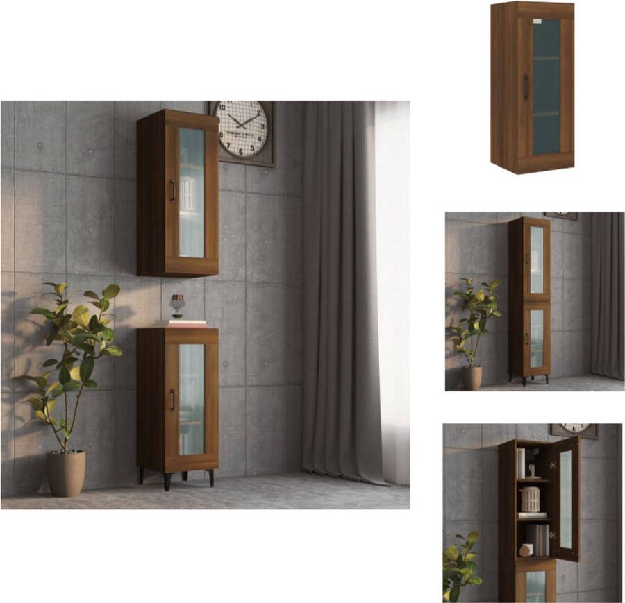 VidaXL Hangkast Vintage Bruineiken 34.5 x 34 x 90 cm Wandgemonteerde Bijzetkast Keukenkast - Foto 2
