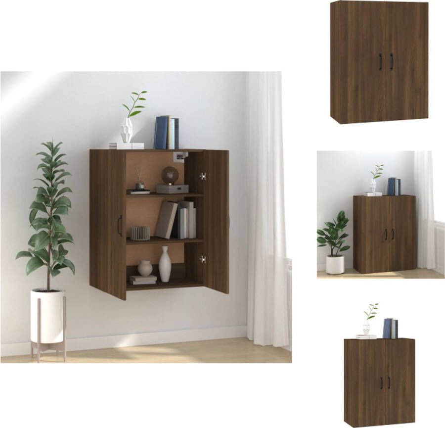 VidaXL Hangkast Hangkasten Hangende Kast Kastje Hangkast 69-5x34x90 cm bewerkt hout bruineikenkleurig