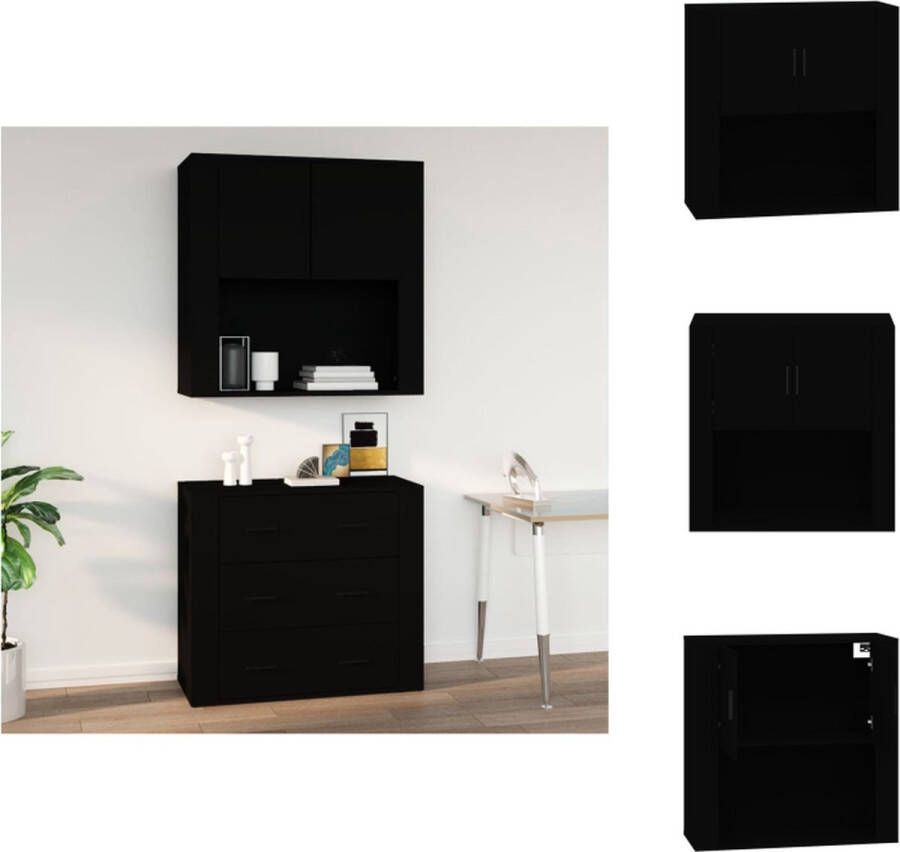 VidaXL Hangkast Zwart Bewerkt Hout 80 x 33 x 80 cm Praktisch en decoratief Keukenkast