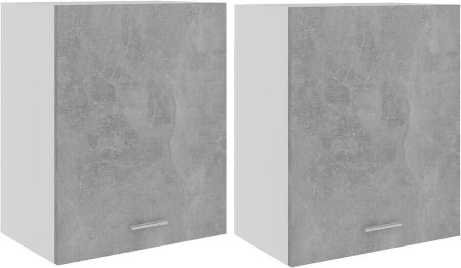 VidaXL Hangkasten 2 st Lyon 50x31x60 cm bewerkt hout betongrijs - Foto 3