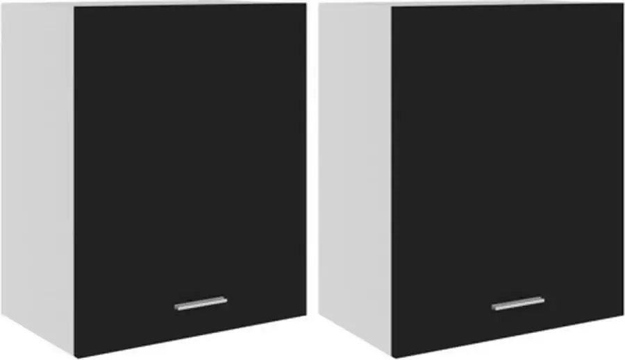 VidaXL Hangkasten 2 st Lyon 50x31x60 cm bewerkt hout zwart - Foto 2