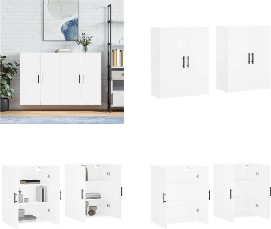 VidaXL -Hangkasten-2-st-69-5x34x90-cm-wit Wandkast Wandkasten Opbergkast Keukenkast